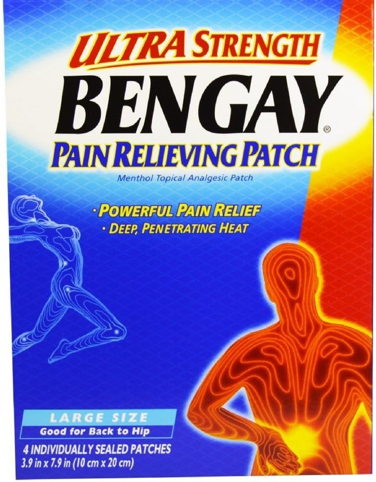 BENGAY Ultra Strength Pain Relieving Patches 대형 4 개 (패키지 4)