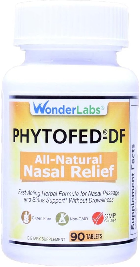 Wonder Laboratories Phytofed-DF All-Natural Nasal Relief 및 Decongestant, 90 정제