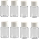 12PCS 30ML 1OZ 백색 나사 모자 단단한 분말 캡슐 알약 정제 홀더 저장 상자 Refillable 여행 매일 생활을 위한 휴대용 튼튼한 콘테이너 단지 남비를 가진 투명한 빈 플라스틱 병
