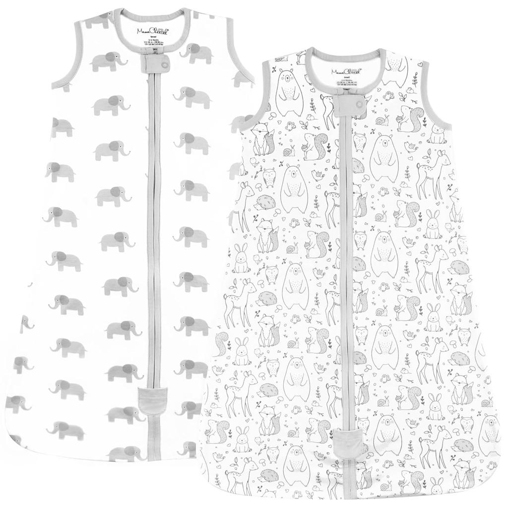Mama Cheetah 아기 Sleep Sack 0.5 TOG, 유기 면 아기 착용할 수 있는 담요 2 층 지퍼, 신생아 유아 유아 유아 유아 유아 소년 소녀를 위한 Swaddle Transition 아기 침낭, 6-12 달
