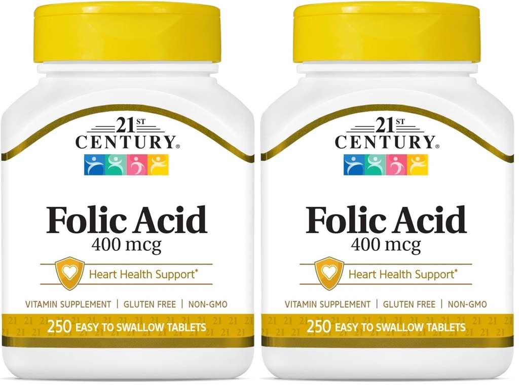 21 세기 Folic 산 400 mcg 정제, 250 조사 (패치 2)