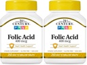 21 세기 Folic 산 400 mcg 정제, 250 조사 (패치 2)
