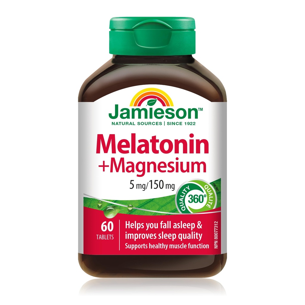 마그네슘 5mg/150mg의 60의 정제를 가진 Jamieson Melatonin