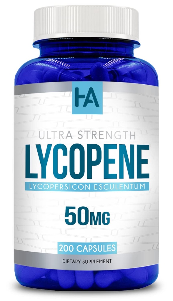 Naturally Derived Lycopene Supplement | 토마토 기반 Lycopene 50mg 항산화제 및 심장 및 전립선 지원을위한 Carotenoid 보충 | Vegan Non-GMO 및 미국 cGMP 연구소 (200 Veggie 캡슐)