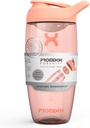 Promixx Pursuit Protein Shaker Bottle (24 oz) - Silent No-Ball 믹서, 누출 방지 뚜껑, BPA / BPS 및 Phthalate-Free ECOZEN - 단백질 쉐이크, Pre & Post-Workout 스무디를위한 쉬운 청소 셰이커 컵