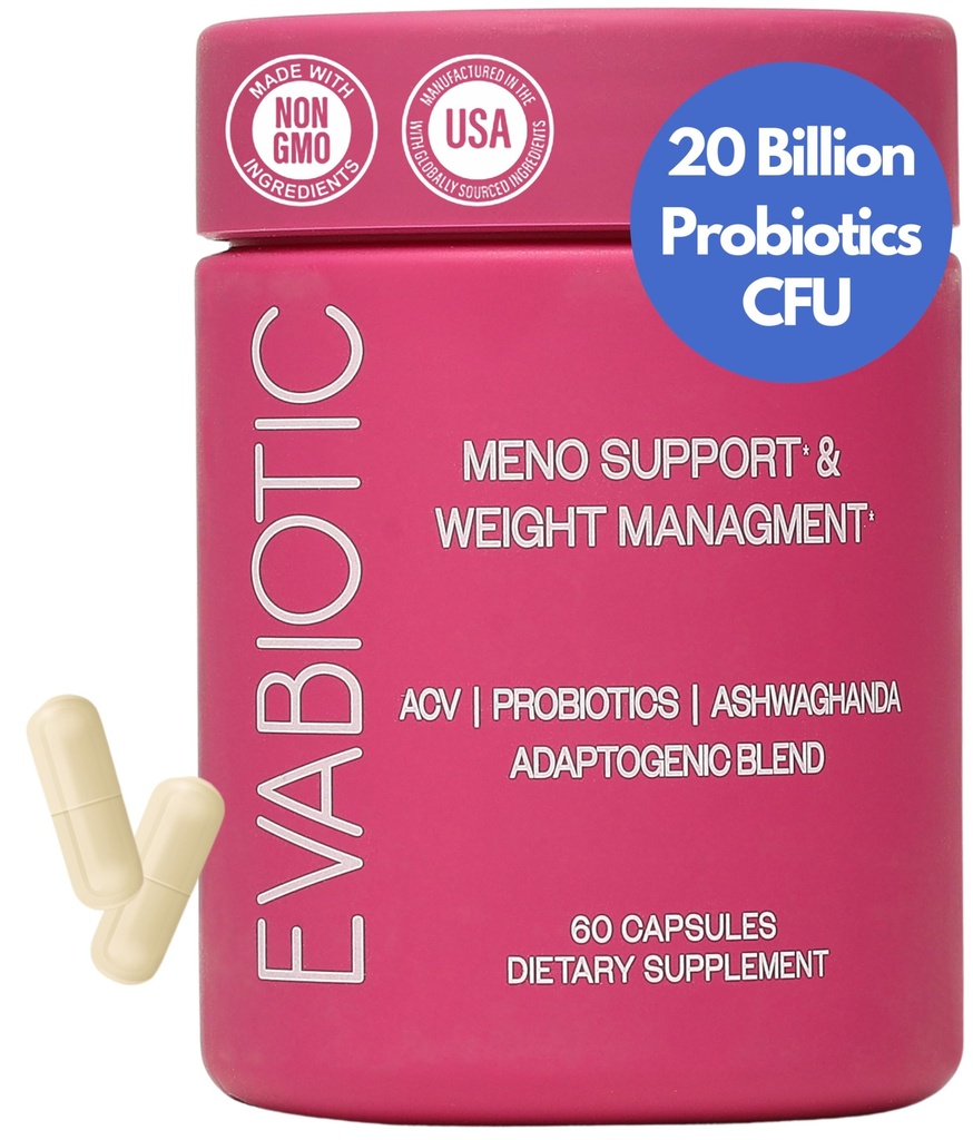 완전한 폐경기 비타민 - Ashwaghanda, Probiotics, 체중 관리를위한 ACV, 핫 플래시, 나이트 스웨터, 블라우스, 호르몬 균형 - Vegan 60 Caps Menopause 여성용 보충제 Non-GMO