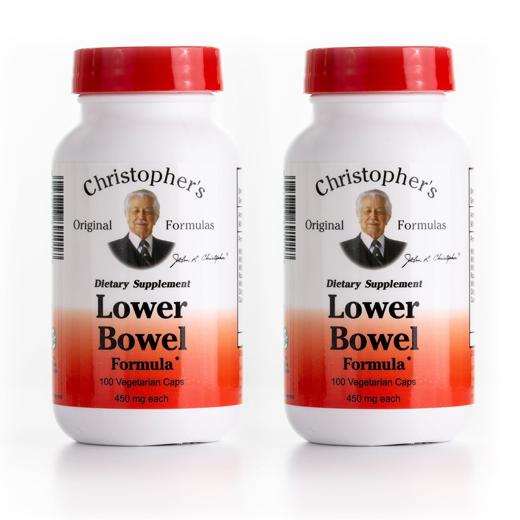Christopher의 Original Formulas Lower Bowel Cleanse 공식 캡슐 - 초본 Laxative Colon Cleanse 및 Gut Cleanse 100 ct. - 2 팩