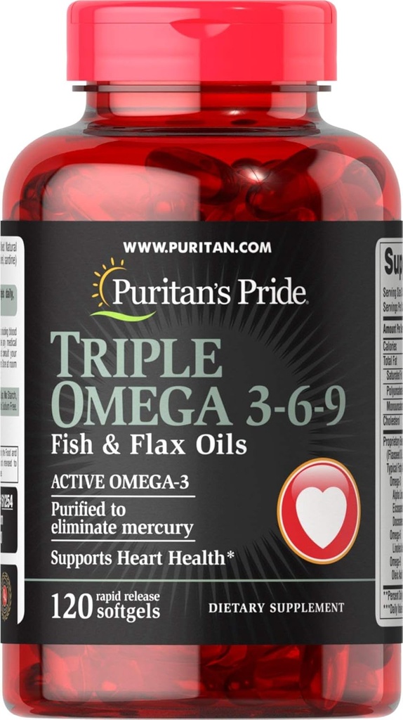 Puritan의 Pride 트리플 오메가 3-6-9 물고기 및 플럭스 오일