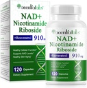 NAD 보충교재, NAD Nicotinamide Riboside Resveratrol 910mg의 건강한 세포질 기능을 위한 높은 순수성 NAD 보충교재, 지원 NAD 수준 건강한 피부 노후화 규정식 보충교재 120의 캡슐