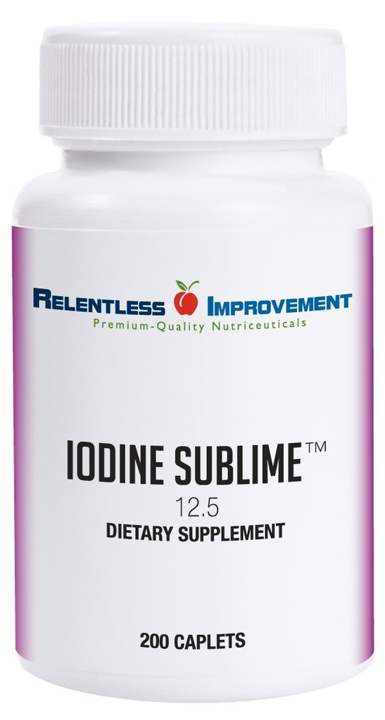 Iodine Sublime® 12.5mg 200 Thyroid & Metabolism 지원을 위한 칼륨 Iodide를 가진 높은 Bioavailable 모자lets는 Iodoral 12.5에 비교합니다