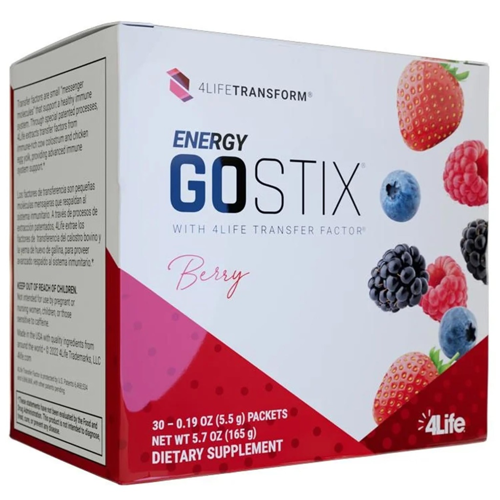 4Life Energy Go Stix, 건강한 에너지 음료 혼합, Guarana, Maca, Yerba Mate 및 녹차 잎 추출물, Berry 풍미에서 카페인 - 30 패킷