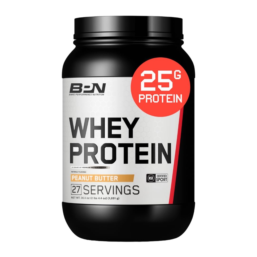 배럴 성능 NUTRITION, BPN Whey Protein + Casein Protein Powder Blend, Peanut Butter, 25g Protein per Serving Support Lean Muscle Recovery, 27 서빙, 제 3 자 테스트