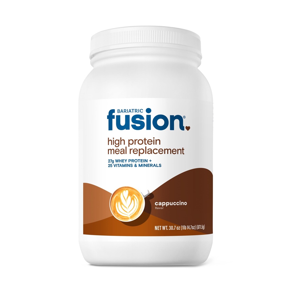 Bariatric Fusion Cappucino 식사 보충 27g 단백질 분말, 기체 우회 및 소매 Gastrectomy를 포함하여 기체 수술 환자를 위한 21의 서빙 Tub - 글루텐 없음, Aspartame 또는 설탕