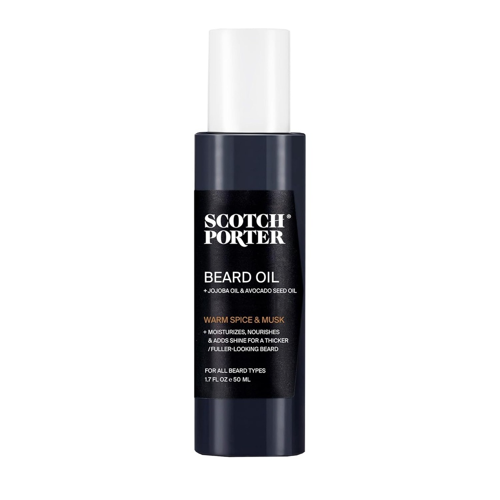 Scotch Porter Smoothing Beard Oil – 수분 및 부드러운 플라워의 노러싱 오일 시일은 Frizz-Free, Fuller/Healthier-Looking Beard with all-Day Shine – Original Scent, 1.7 oz. 병 병