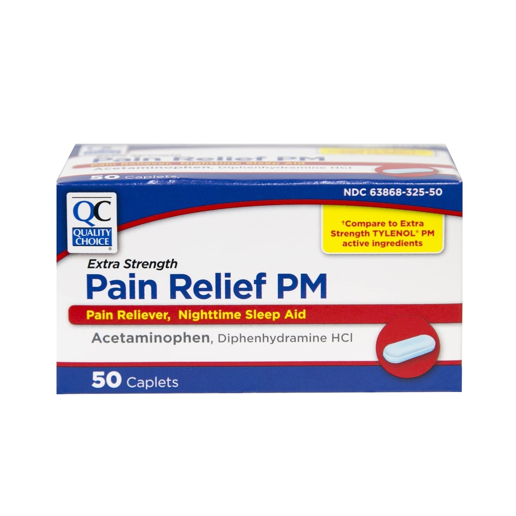 질 선택 여분 힘 고통 구호 PM, 고통 Reliever 및 야간 수면 원조, Acetaminophen 500 mg & Diphenhydramine HCI 25 mg (Sleep Aid), 50의 캡슐 포장