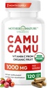 Camu Camu 캡슐에서 유기 비타민 C 1,000mg, 자연 VIT C로 포장, 익지않는 산화제 - 피부를 위한 면역 지원 보충교재 & 노화 방지 - 분말 유기, Vegan, 비 GMO (120 조사)