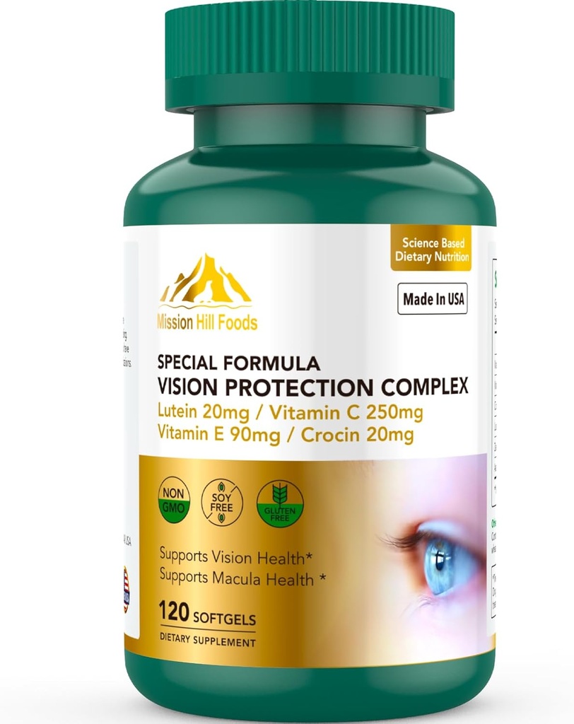 Lutein 및 Zeaxanthin 보충제 - Lutein 20mg, Zeaxanthin, Astaxanthin, Crocin, 비타민 C & E, 120 Softgels, Non-GMO, 글루텐 - 무료, 지원 눈 건강