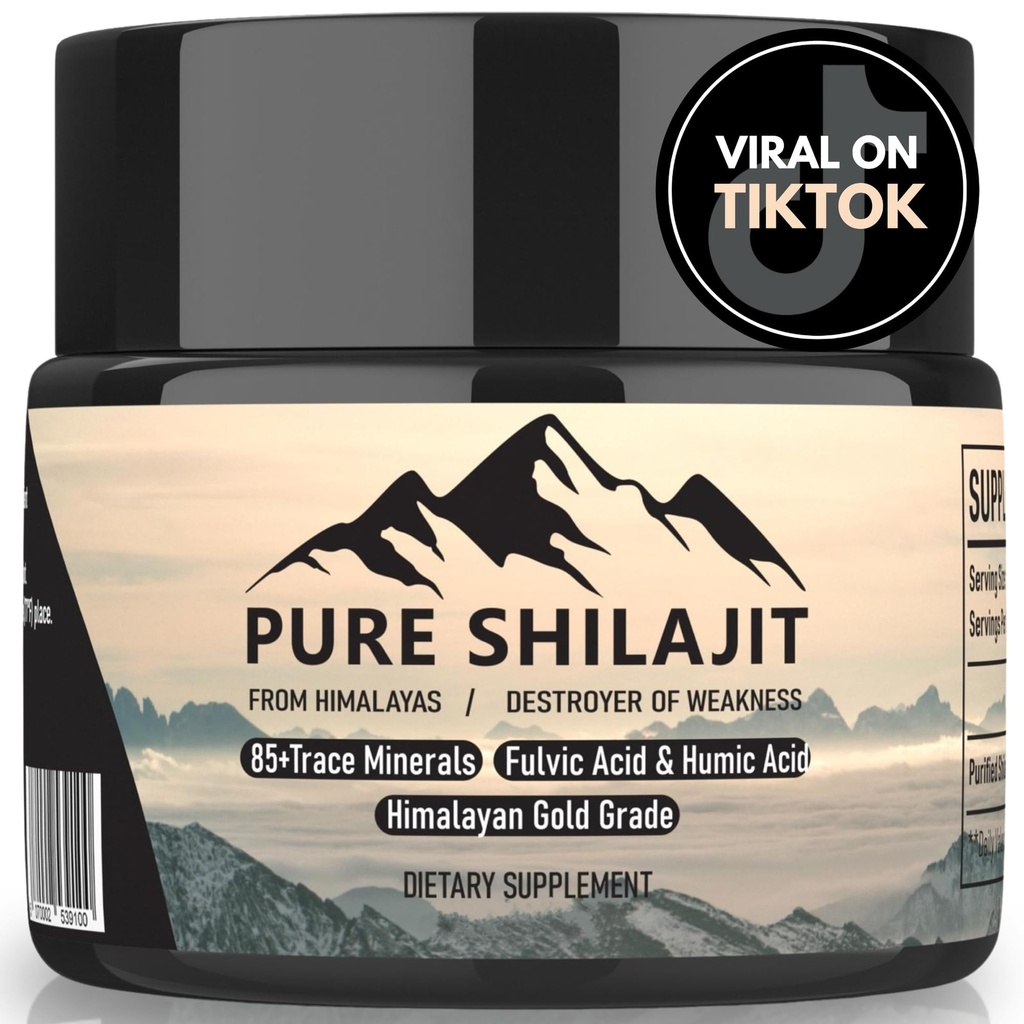 남자와 여자를 위한 Himalayan 수지, 85+를 가진 유기 자연적인 보충교재 광물 + Humic 산, 높은 힘 섭리 에너지, 힘 & 면제 (30g 새로운)