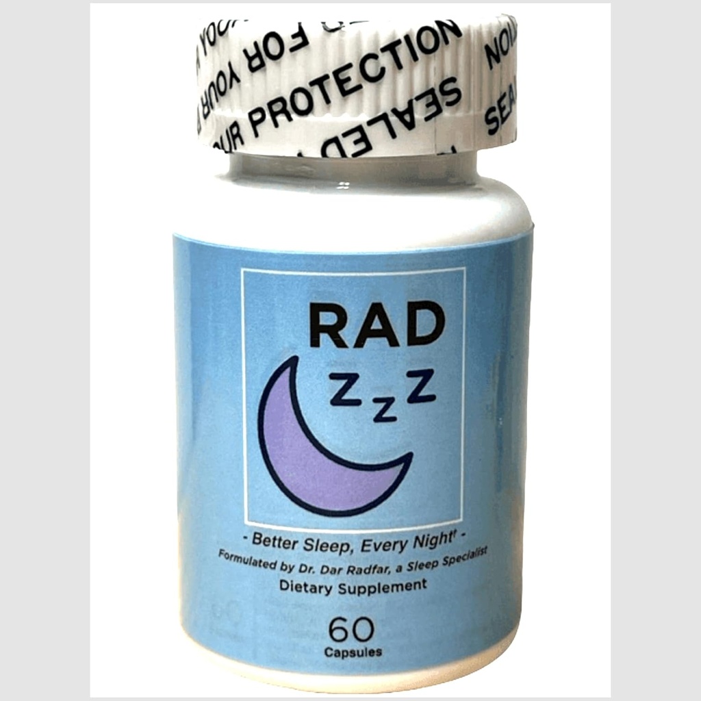 Rad ZZZ Natural Sleep Aid Pills - 60 캡슐|완성 수면을 촉진|미국