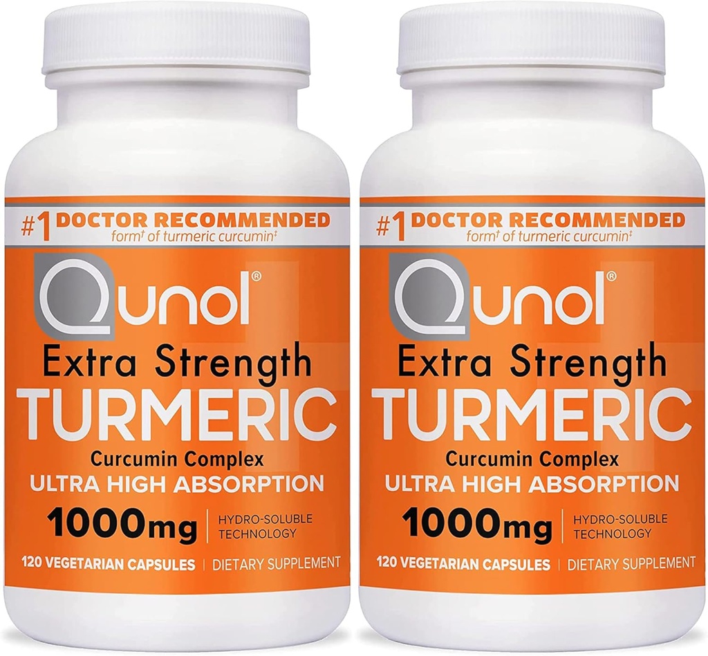 Qunol Turmeric Curcumin 캡슐, 1000mg 여분 힘 보충교재, 특허가 주어진 수성 기술, 까만 고추를 가진 Turmeric Curcumin에 대안, 240의 Veggie 캡슐