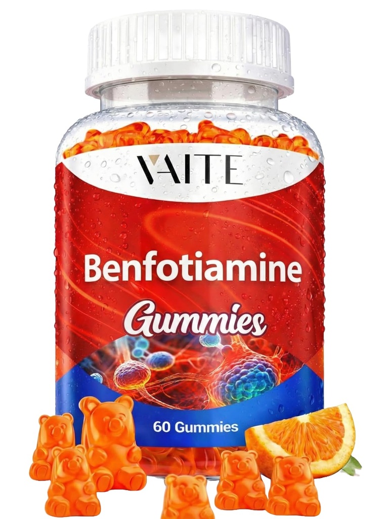 45mg L-Leucine 보충교재를 가진 Benfotiamine 320mg Gummies: 남자와 여자를 위한 근본적인 비타민 B1 복합체, 비 GMO, Vegan & 글루텐 자유로운 - 지원 대사, 에너지 & 신경계 건강