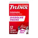 Tylenol 여분 힘은 팩, 500 mg Acetaminophen 고통 Reliever & Fever 흡진기, Minor Aches & 고통, Ibuprofen & Aspirin 자유로운, 베리 풍미, 12 ct를 위한 온 이동 분말 소포를 녹입니다