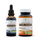 Artichoke USDA 유기와 별 Anise 캡슐 (2 PC.) | 알콜 자유로운 유기 Artichoke (Cynara scolymus) 말린 잎 2개 oz 및 1000 mg 별 Anise (Illicium verum) 말린 씨 (60의 캡슐)