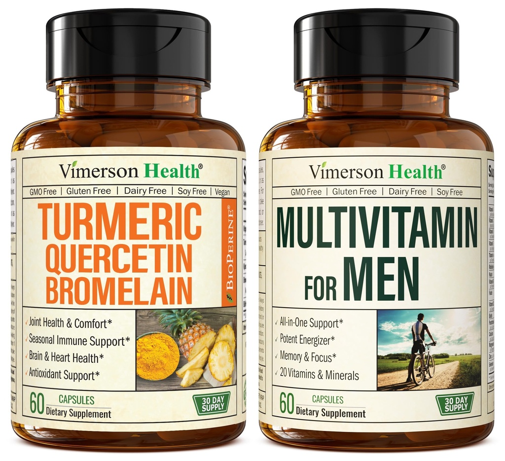 Bromelain & Turmeric Curcumin와 Quercetin & 남자를 위한 완전한 Multivitamin