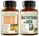 Bromelain & Turmeric Curcumin와 Quercetin & 남자를 위한 완전한 Multivitamin