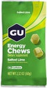 GU Energy Chews, Electrolytes, Vegan, Gluten-Free, Kosher, Caffeine-Free, Dairy-Free On-The-Go Energy와 함께 솔질한 Lime Energy Gummies, 모든 운동을위한 12 봉지 (24 봉지 총)