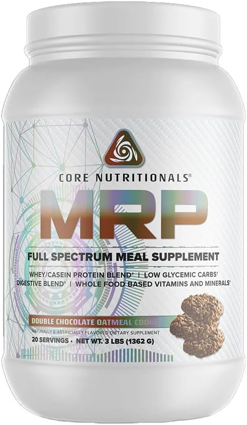 핵심 영양 플래티넘 MRP 풀 스펙트럼 식사 교체, 모든 일 아미노산 지원, 27G 단백질, 20 서빙 (더블 초콜릿 오트밀 쿠키)에 대한 지속 방출