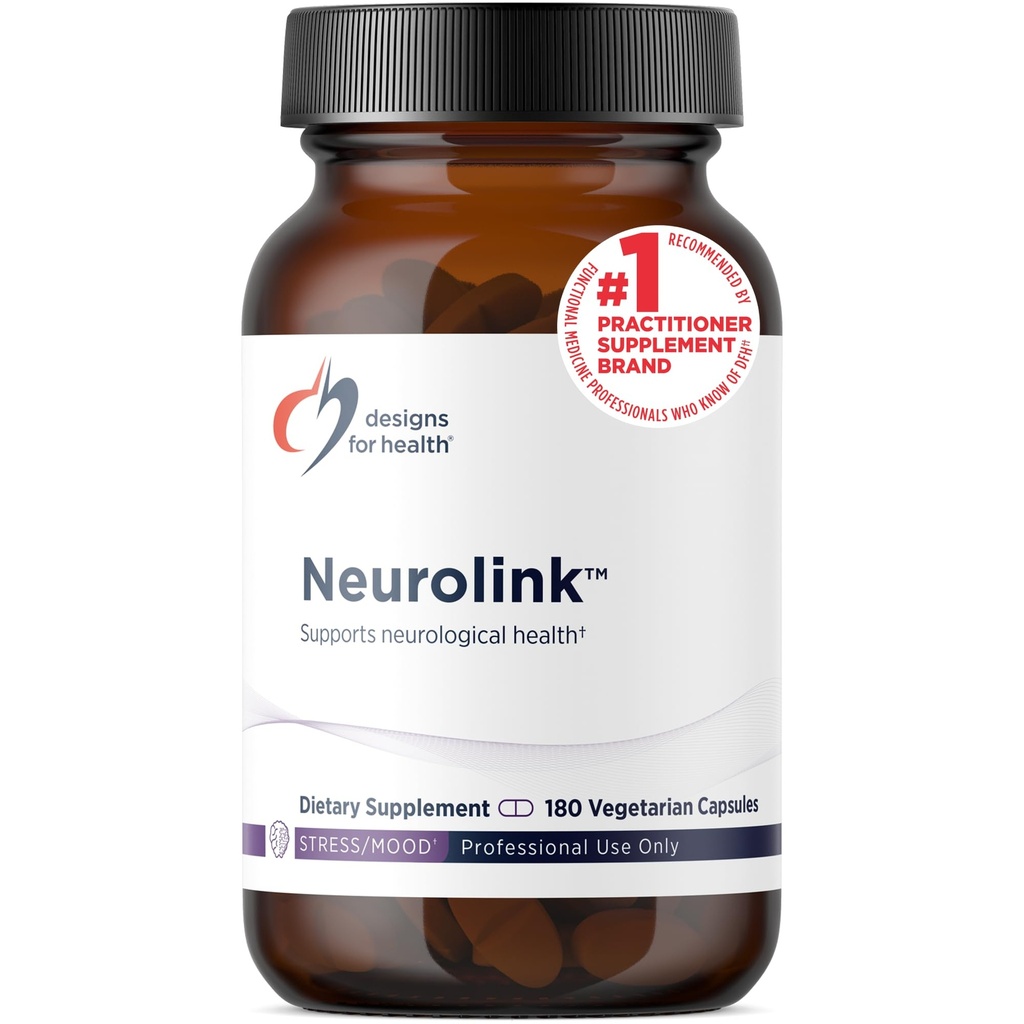 건강 Neurolink에 대한 설계 - L-Tyrosine, GABA, 5-HTP, Inositol + 타우린 보충 - Mood, Neurological + Cognitive 건강 지원 - Non-GMO (180 캡슐)
