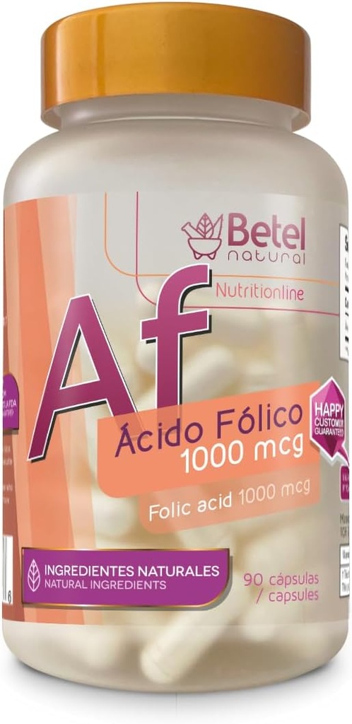 Betel 자연적인 프리미엄 산토 Folico Capsulas 1000 mcg - 90의 모자