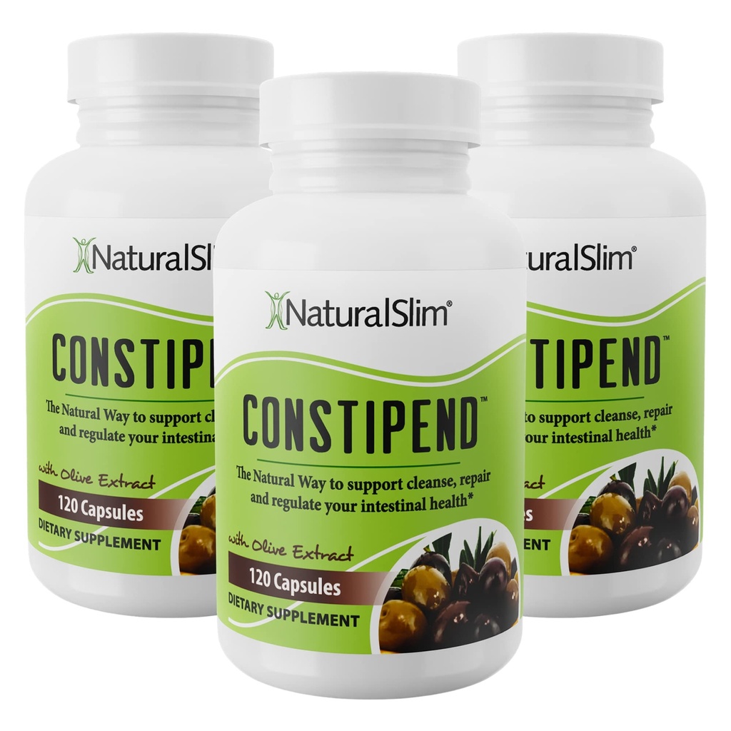 Naturalslim 마그네슘 산화물 - 변비 완화, Colon Cleanser & Stool Softeners for Women & Men with Magnesium Citrate, Aspartate, & Olive Extract - 120 식물성 캡슐 3 팩