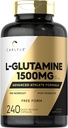 Carlyle L 글루타민 캡슐 | 1500mg | 240 Count | Advanced Athlete Formula | Pre and Post Workout | Non-GMO, 글루텐 무료 보충