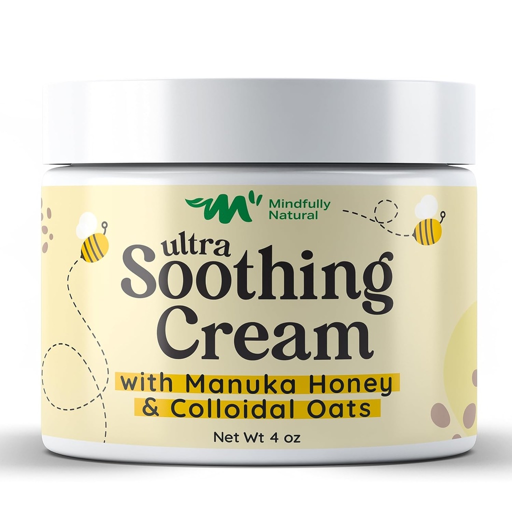 Ultra Soothing Colloidal Oatmeal Cream with Manuka Honey - 아이들과 성인을위한 Eczema 크림 - 자연과 유기 성분을 가진 건조한 & Itchy 피부 기복을 위한 스테로이드 자유로운 반대로 Itch 로션