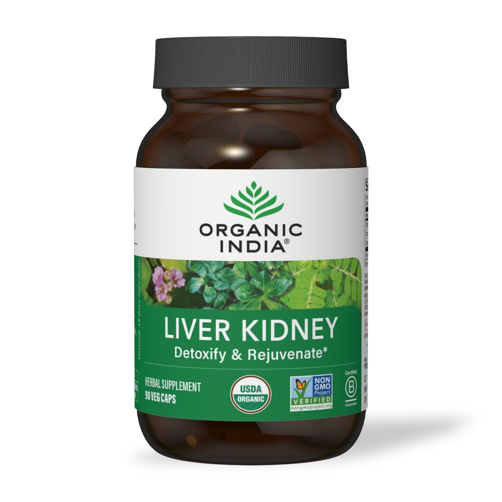 Organic India Liver 및 Kidney Cleanse Detox Repair - 초본 보충 - 해독 및 회춘, 건강한 간결 및 신장 기능, Vegan, USDA 인증 유기, 비 GMO - 90 캡슐 지원