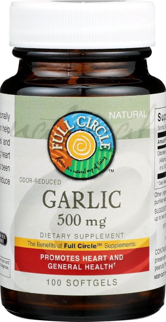 풀 서클, 마늘, 냄새 감소, 500 Mg, Softgels, 100 조사