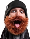 Beard Head Bushy Biker Beard Beanie - 재미 있는 니트 모자 과 가짜 Beard 의상 검정