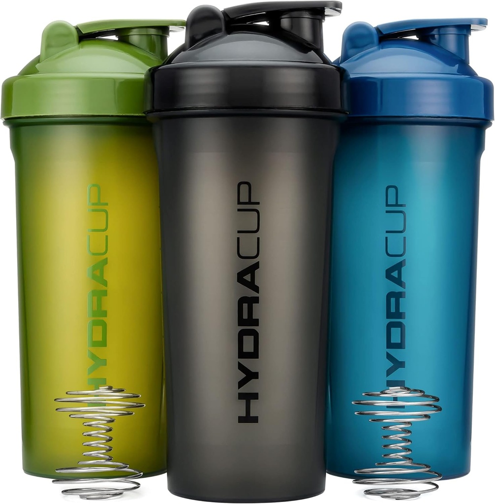 Hydra Cup [3 Pack] 45 Ounce Shaker Bottles for Protein Shakes, Jumbo Shaker Cups with Ball Blender Whisk, 추가 대형 병 핸들 (Dark Colors)