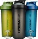 Hydra Cup [3 Pack] 45 Ounce Shaker Bottles for Protein Shakes, Jumbo Shaker Cups with Ball Blender Whisk, 추가 대형 병 핸들 (Dark Colors)