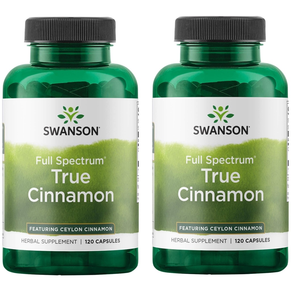 Swanson Full Spectrum True Cinnamon - 초본 보충 - (120 캡슐, 300mg 각) 2 팩