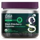 Gaia Herbs Black Elderberry (Sambucus Nigra) Extra Strength Gummies - 맛있는 면역 지원 보충 - Immune 시스템 지원을위한 인증 유기 블랙 Elderberry로 제작 - 80 Gummies
