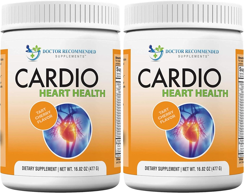 DOCTOR RECOMMENDED SUPPLEMENTS 심장 건강 분말 – L-Arginine 보충 5000mg & L-Citrulline 1000mg, Tart Cherry 맛 (2-16.82 oz / 33.64 oz의 포장)