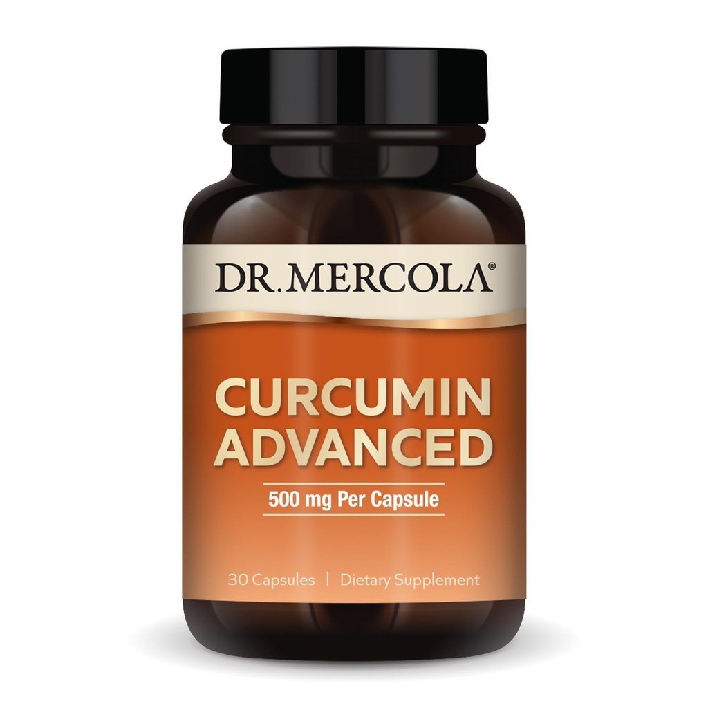 박사. Mercola Curcumin 고급 - 500 mg Curcumin 뿌리 추출물 - 95 % Curcuminoids - Vision Health, Digestion & Focus - 중단 된 릴리즈 - Non-GMO, 글루텐 프리 & Soy-Free - 30 캡슐 (30 서빙)