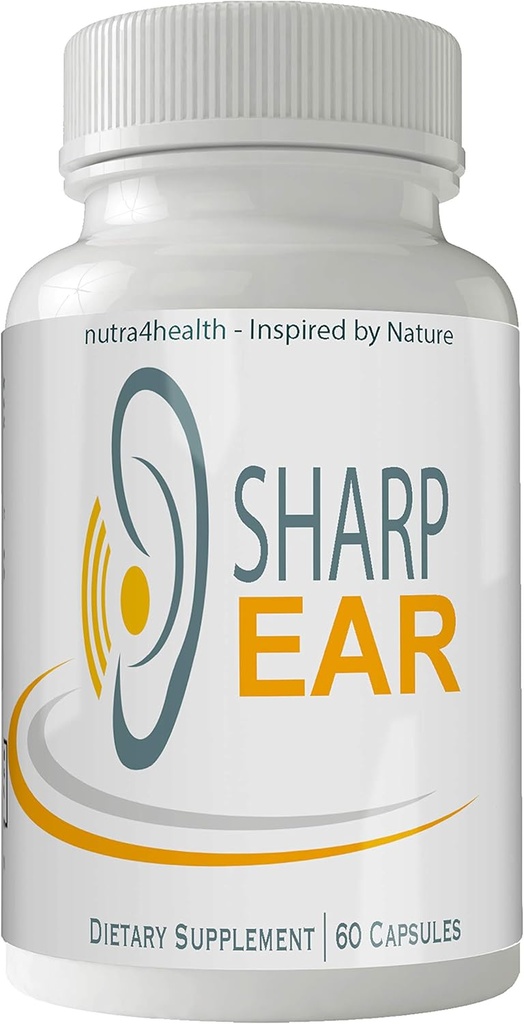 Sharp Ear Complete Tinnitus Relief Supplement, 60 캡슐, Ear Ringing 및 Support Optimal Hearing 기능 및 Clarity를 줄이기위한 보조 혼합