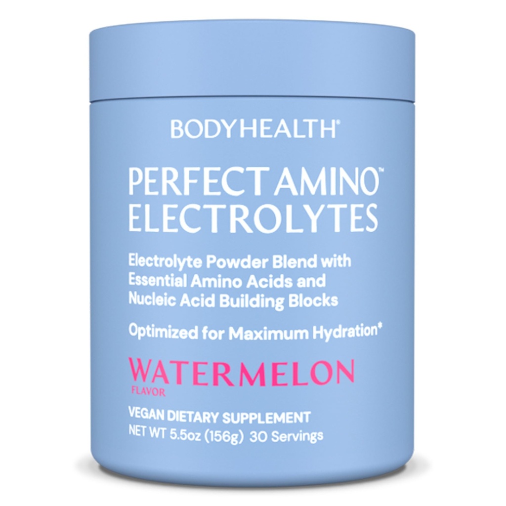 BodyHealth PerfectAmino Electrolytes Powder No Sugar, Keto Sugar Free Fasting Electrolytes Drink Mix, Trace Minerals와 함께 수분 분말 - 수박 - 30 서빙