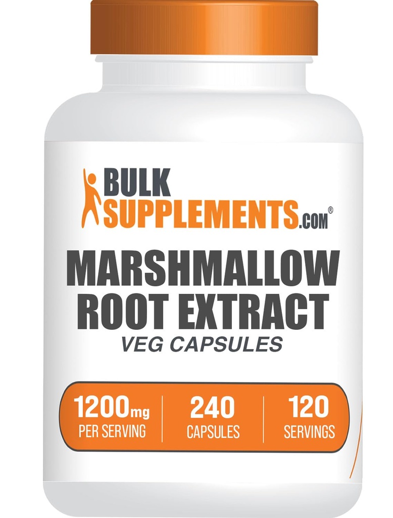 BulkSupplements.com Marshmallow 루트 추출 캡슐 - 초본 보충, Marhmallow 루트 1200mg - 글루텐 무료, 서빙 당 2 캡슐, 240 개 (팩 1)