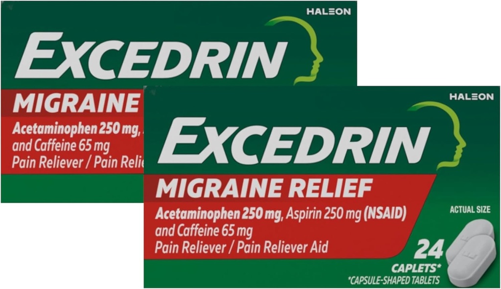 Excedrin 편두통 고통 Reliever 모자 24 ea (2의 포장)