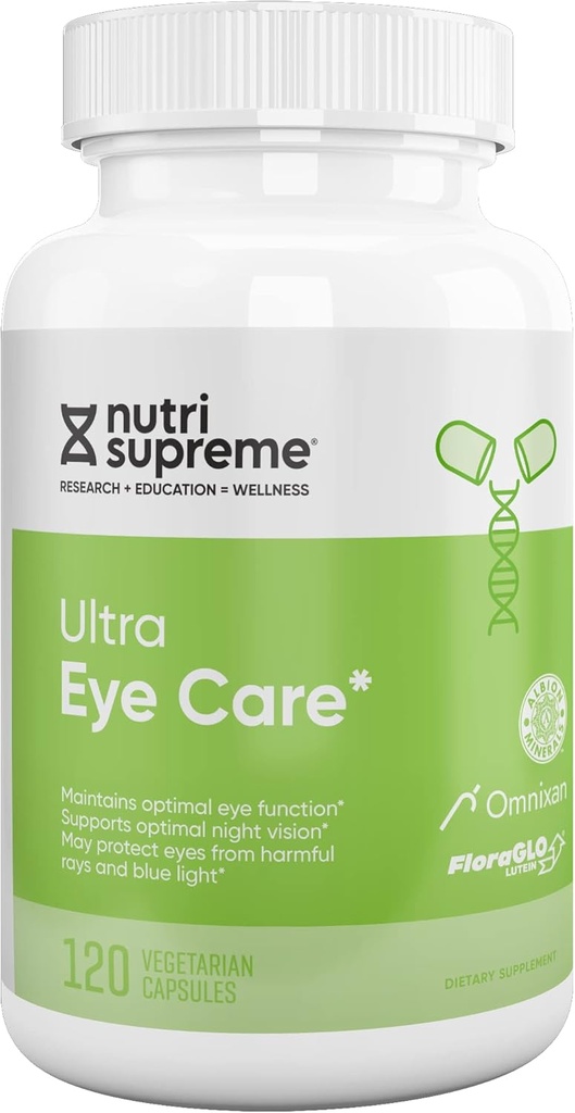 Nutri Supreme Research Ultra Eye Care with Lutein for Eye Health and Wellness, 120 채식 캡슐, 코셔